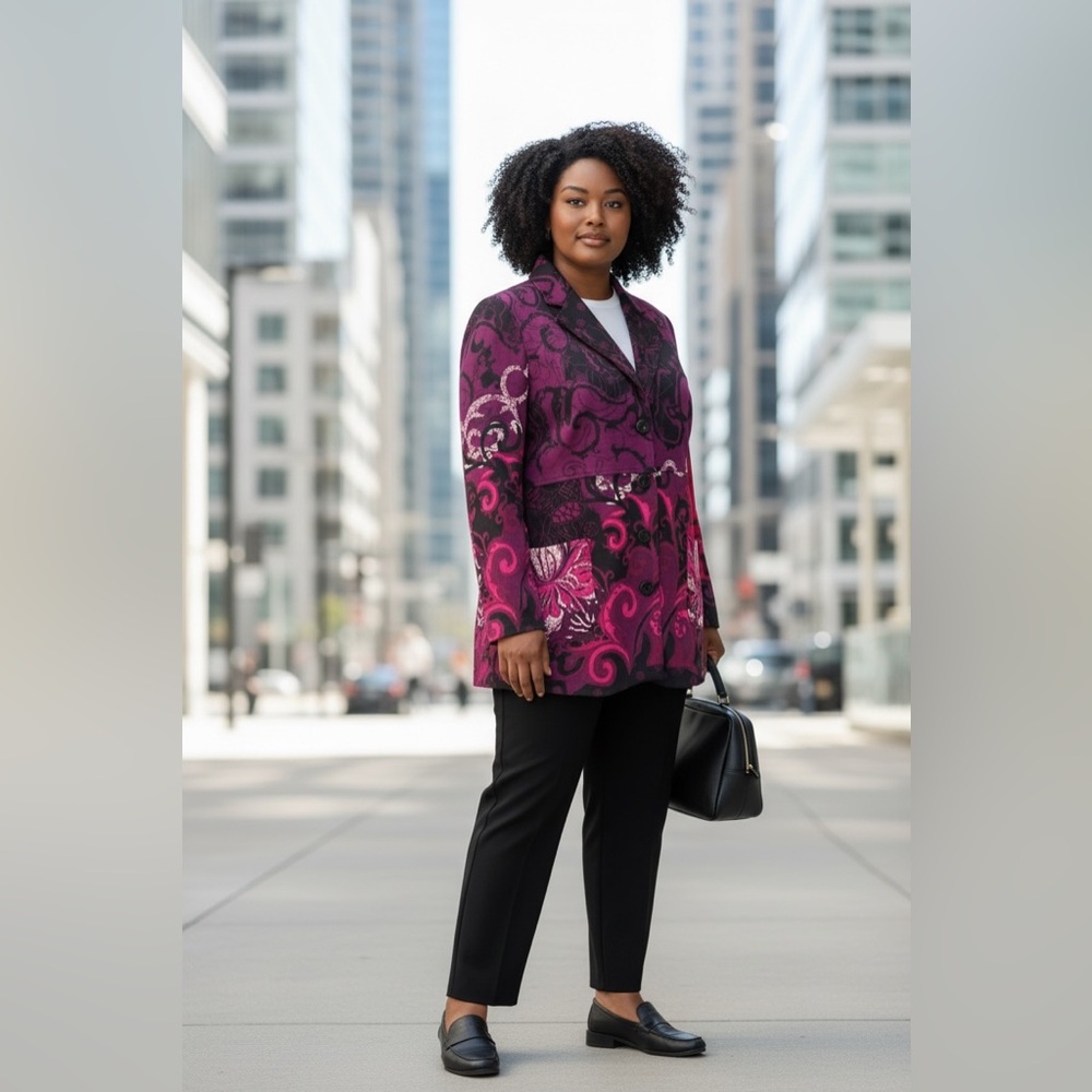 Chico’s All About the Berries Ponte Knit Blazer